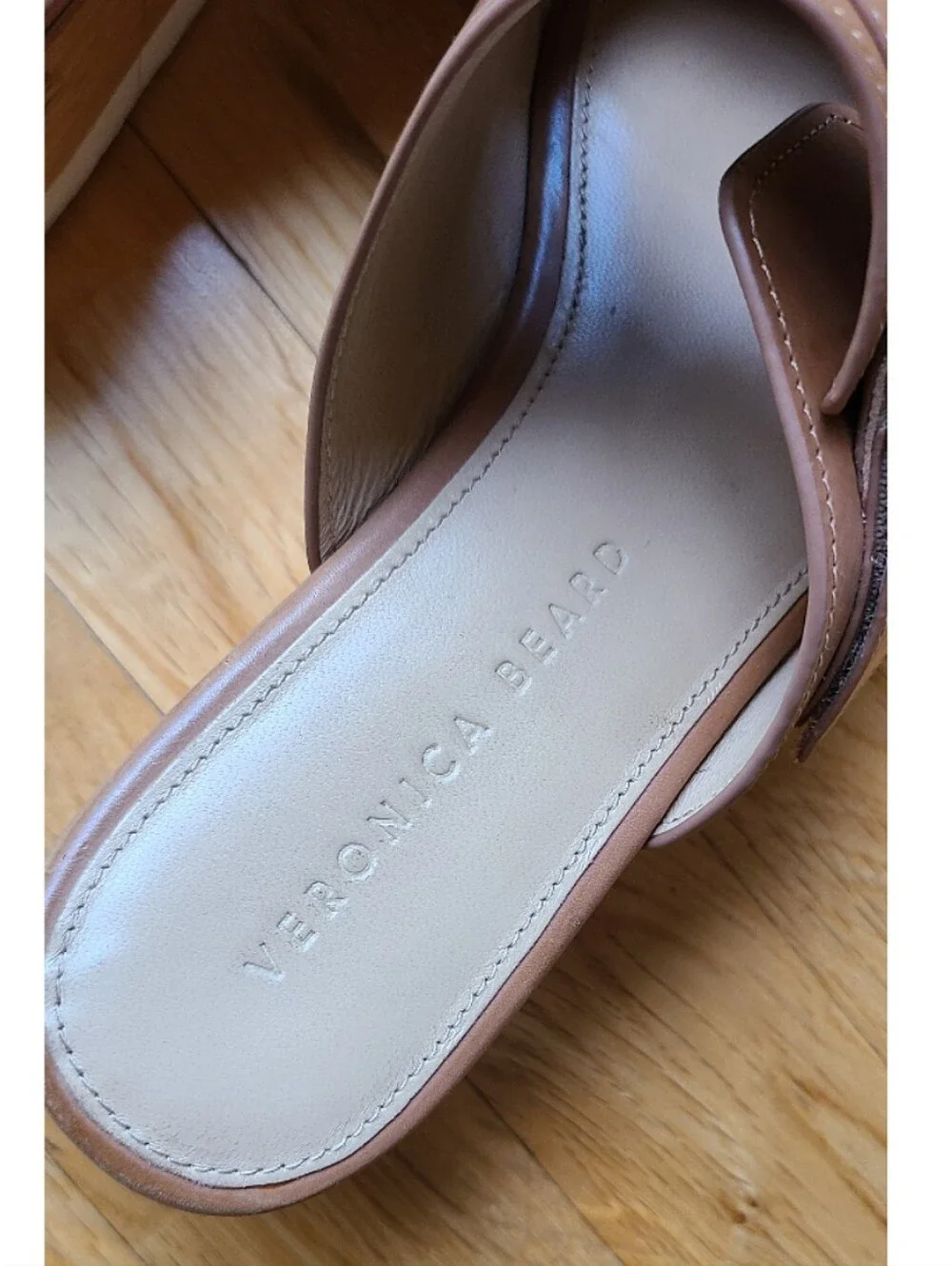 Veronica Beard Welda Platform Leather Wedge Sandal Size 7 Resortwear 70s Indie
